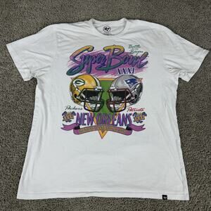 Green Bay Packers Patriots Super Bowl XXXI Shirt Mens XL White NFL Football READ